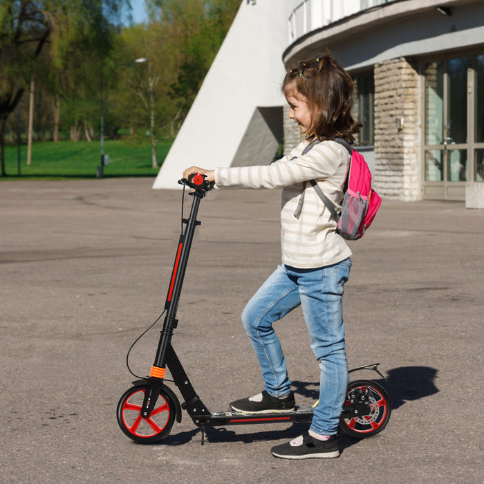 Kick Scooter with Adjustable Handlebar and Anti-Shocking Suspension-