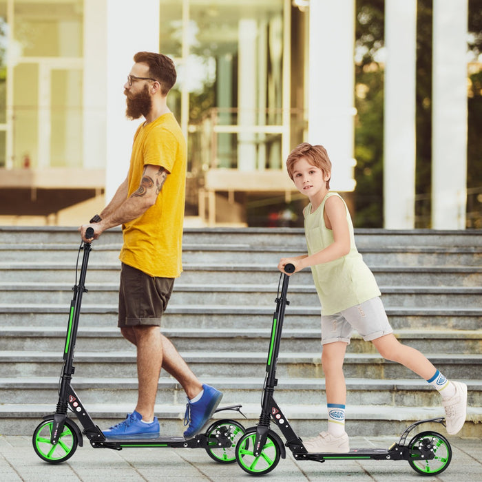 Kick Scooter with Adjustable Handlebar and Anti-Shocking Suspension-