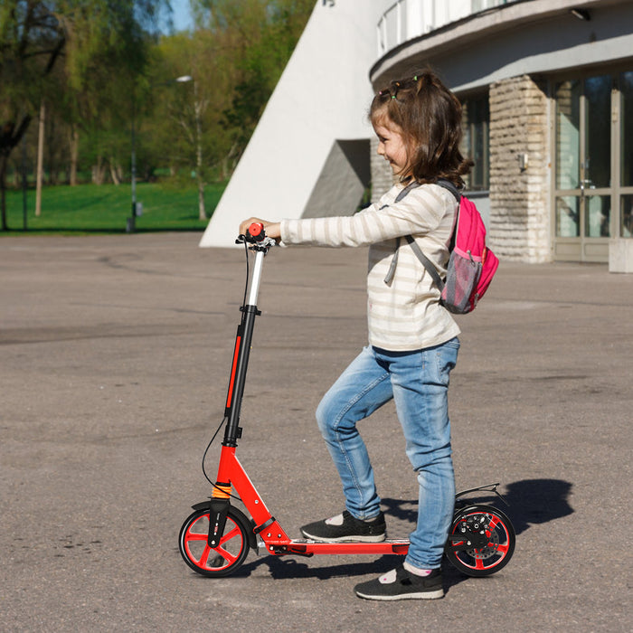Kick Scooter with Adjustable Handlebar and Anti-Shocking Suspension-
