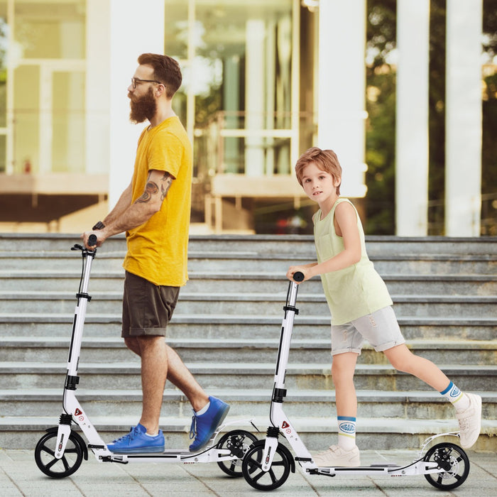 Kick Scooter with Adjustable Handlebar and Anti-Shocking Suspension-