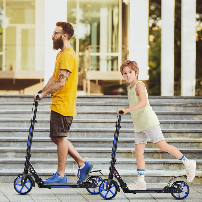 Kick Scooter with Adjustable Handlebar and Anti-Shocking Suspension-