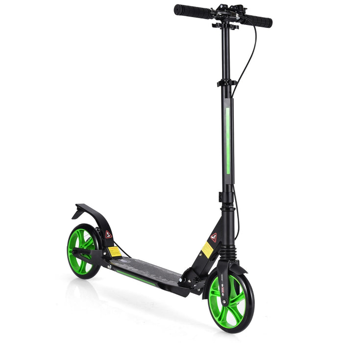 Kick Scooter with Adjustable Handlebar and Anti-Shocking Suspension-