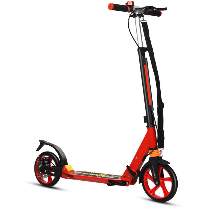 Kick Scooter with Adjustable Handlebar and Anti-Shocking Suspension-
