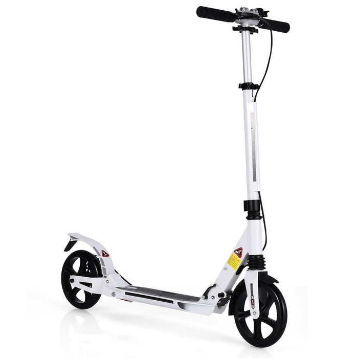 Kick Scooter with Adjustable Handlebar and Anti-Shocking Suspension-