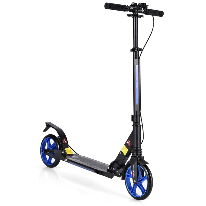 Kick Scooter with Adjustable Handlebar and Anti-Shocking Suspension-