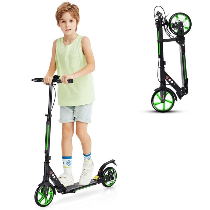 Kick Scooter with Adjustable Handlebar and Anti-Shocking Suspension-