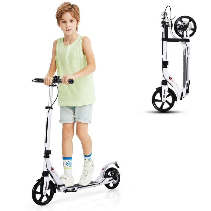 Kick Scooter with Adjustable Handlebar and Anti-Shocking Suspension-