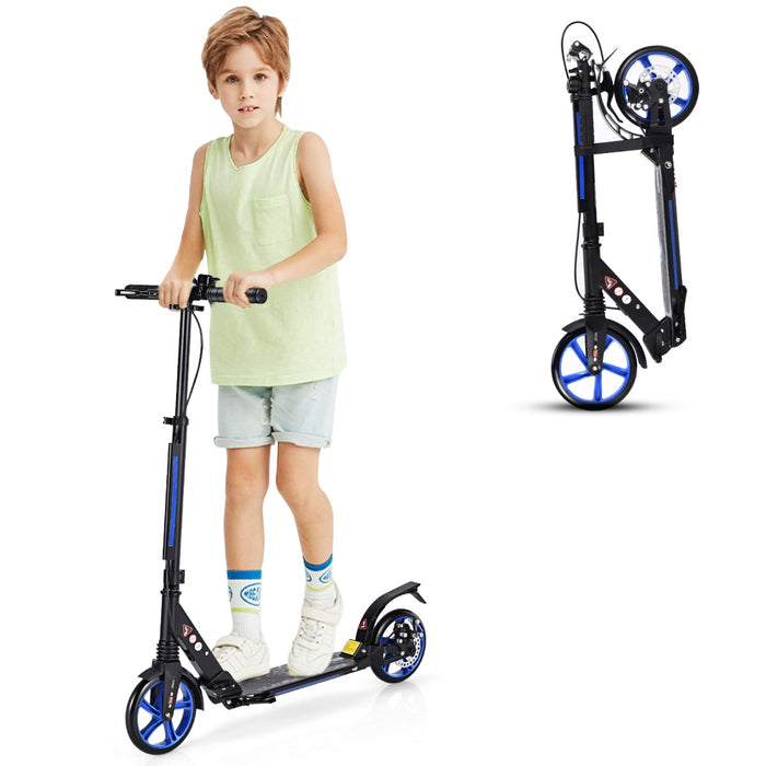 Kick Scooter with Adjustable Handlebar and Anti-Shocking Suspension-