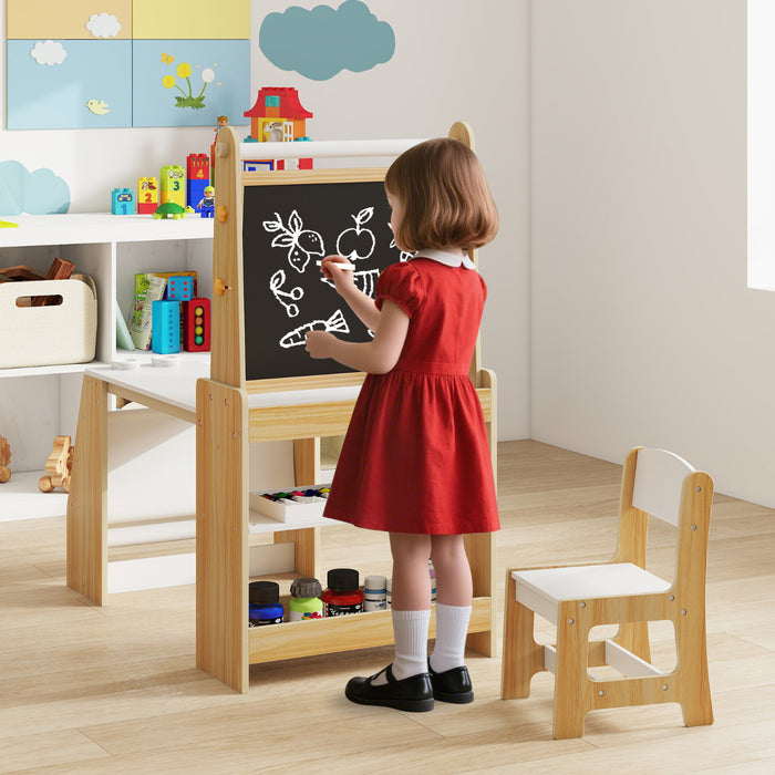 Kids Art Table and Chair Set Multifunctional Kids Activity-
