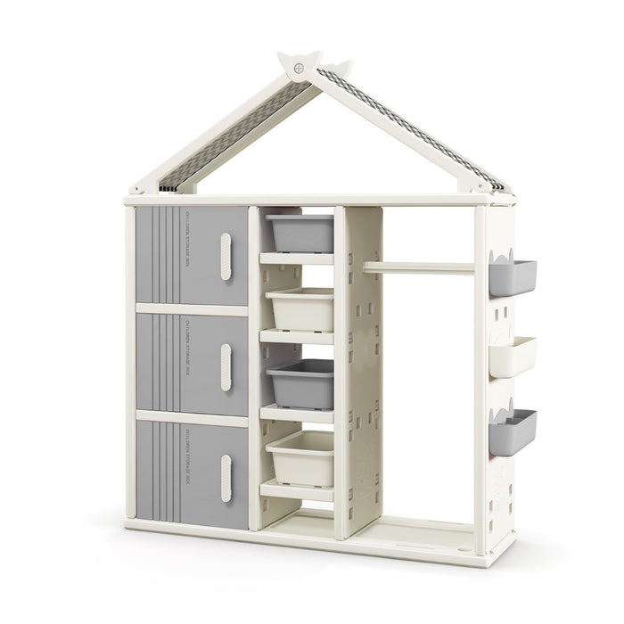 Kids Costume Storage Closet with Storage Bin-