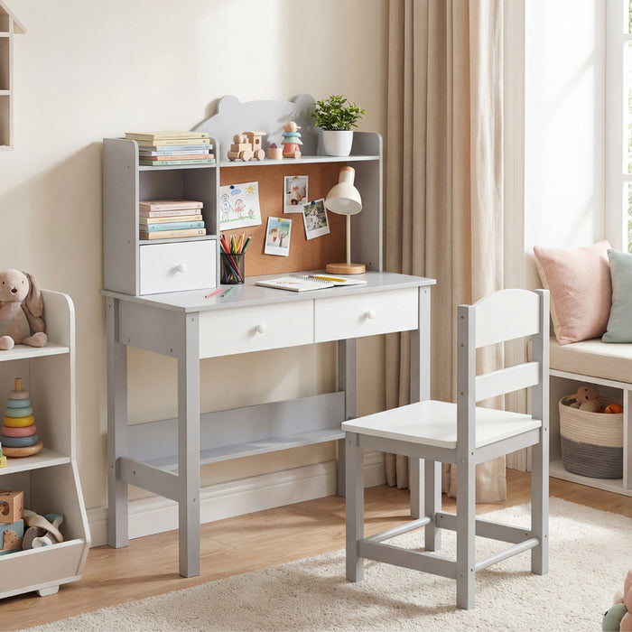 Wooden Kids Study Desk and Chair Set for Kids 3+-