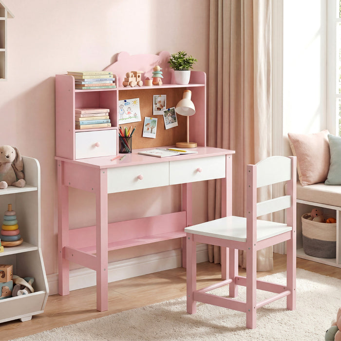 Wooden Kids Study Desk and Chair Set for Kids 3+-