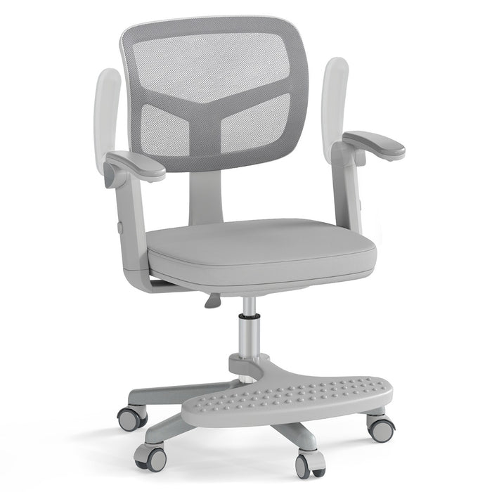 Kids Desk Chair Children Study Chair with Adjustable Height Armrest and Footrest-