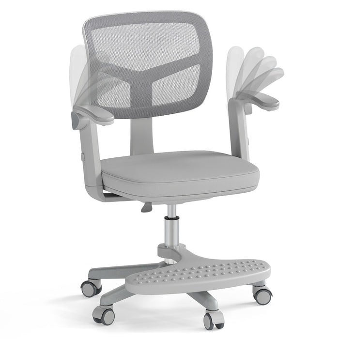 Kids Desk Chair Children Study Chair with Adjustable Height Armrest and Footrest-