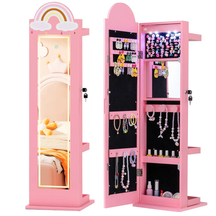 Kids Jewelry Cabinet Standing Children Jewelry Organizer-