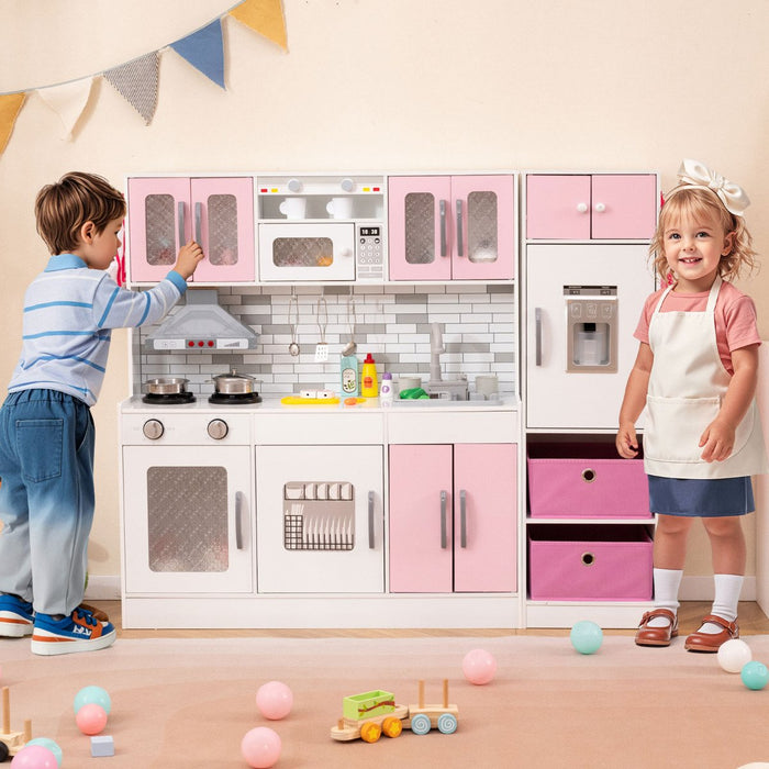Kids Kitchen Playset with Lights and Sounds-Grey