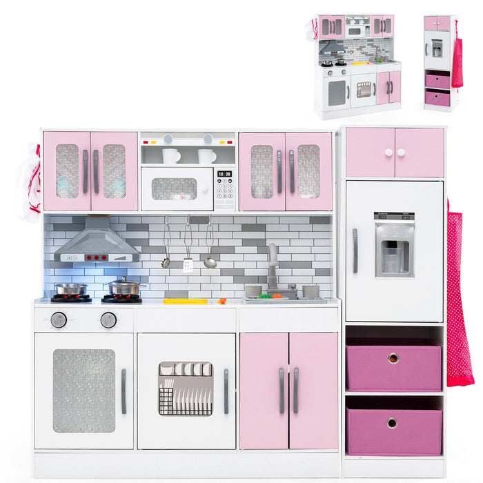 Kids Kitchen Playset with Lights and Sounds-Grey