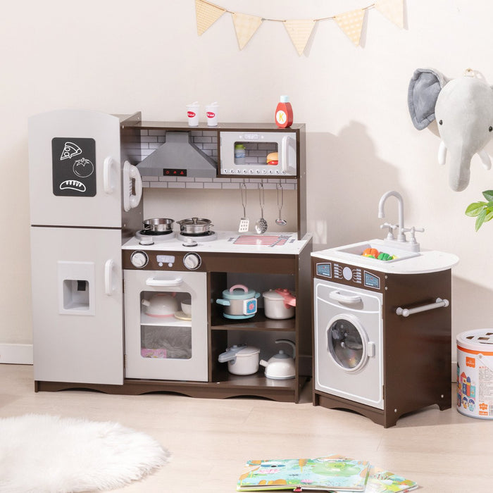 Kids Kitchen Playset with Realistic Lights and Sounds-Coffee