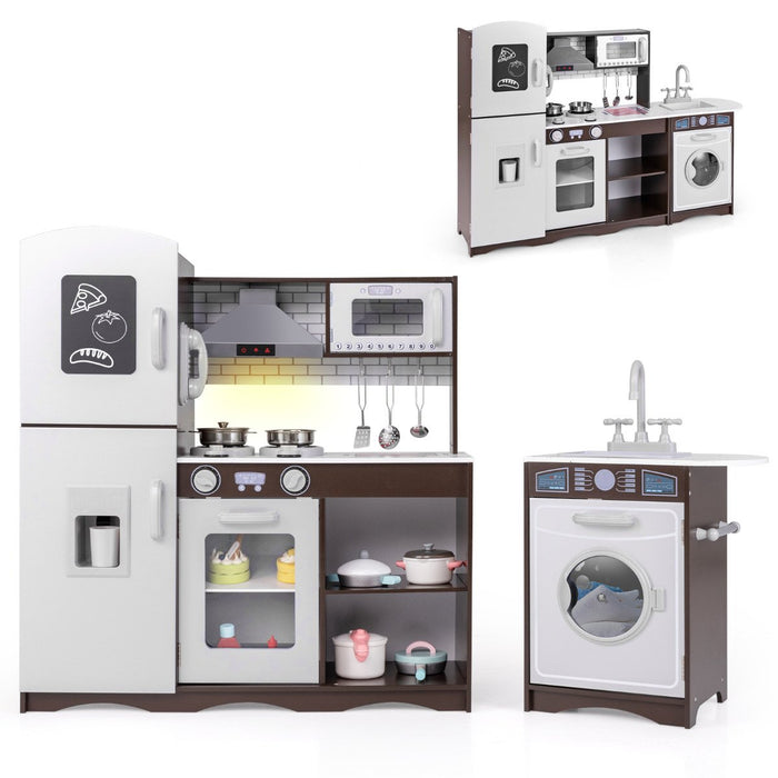 Kids Kitchen Playset with Realistic Lights and Sounds-Coffee