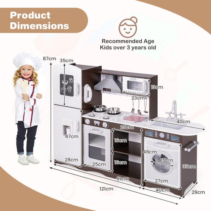 Kids Kitchen Playset with Realistic Lights and Sounds-Coffee