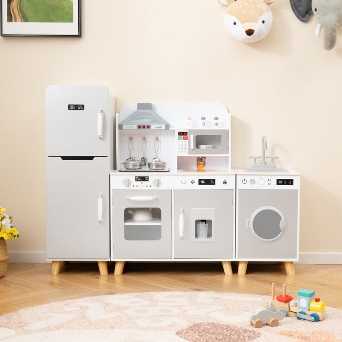 Kids Kitchen Playset with Refrigerator and Washing Machine-