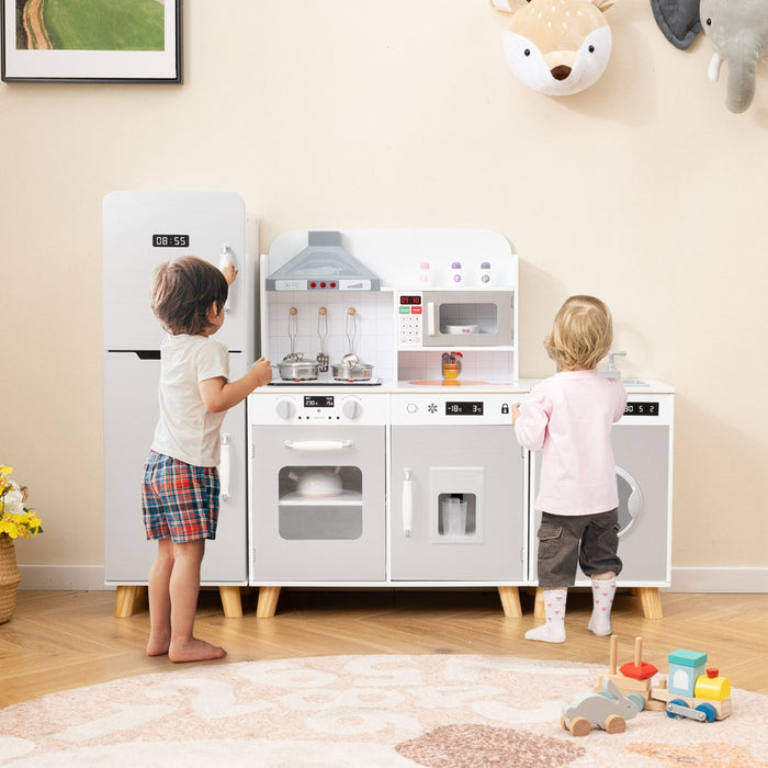 Kids Kitchen Playset with Refrigerator and Washing Machine-