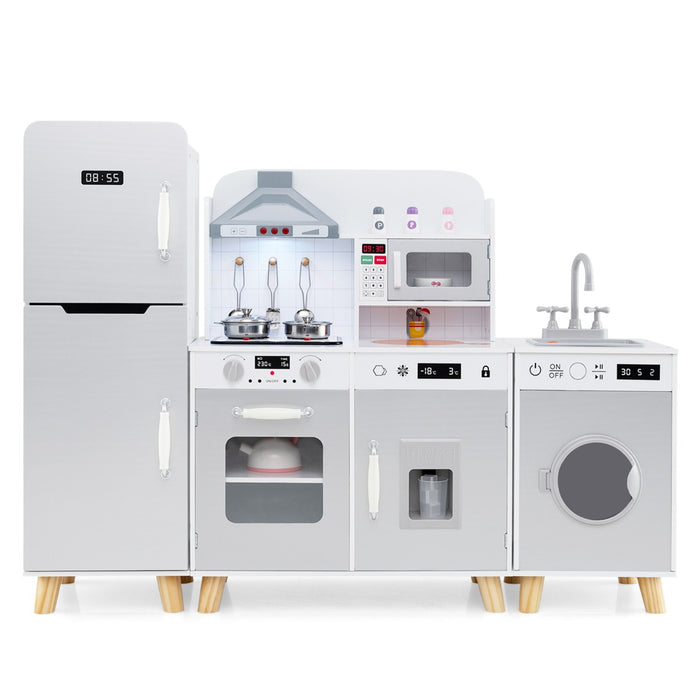 Kids Kitchen Playset with Refrigerator and Washing Machine-