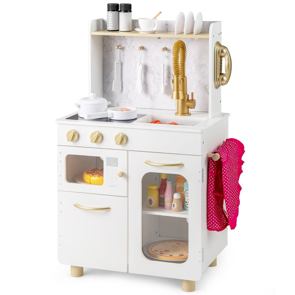 Kids Kitchen Setwith Stoves Faucet Sink Telephone Microwave and Oven-