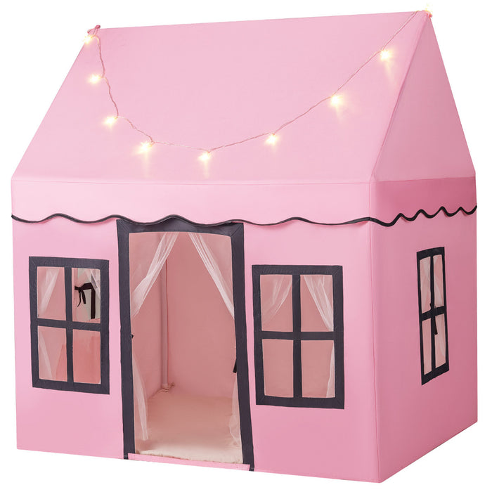 Kids Play Tent with Star Lights and Non-slip Mat-Grey