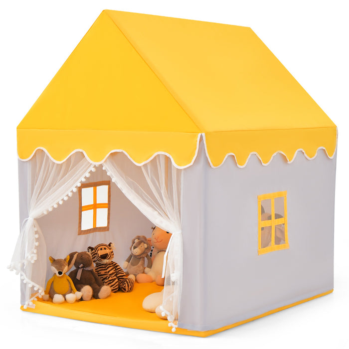 Kids Play Tent with Padded Mat Indoor Playhouse-Grey