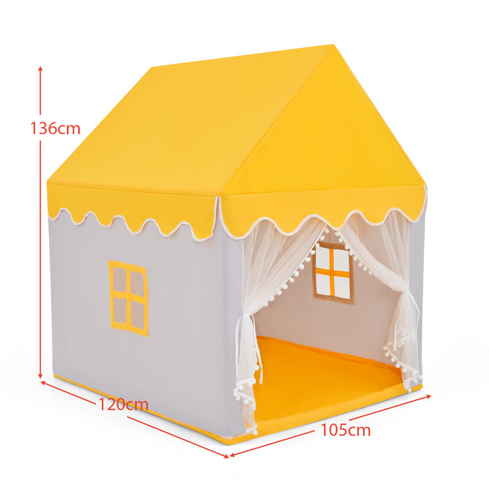 Kids Play Tent with Padded Mat Indoor Playhouse-Grey
