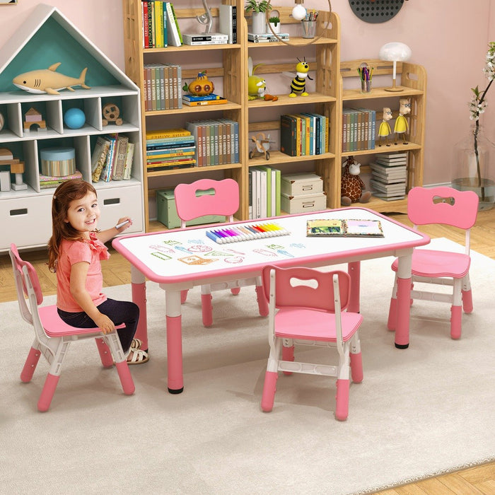 Graffiti Desktop Furniture Set - Kids Table and 4 Chairs Ideal for Home, Daycare, School - Designed for Children's Fun and Learning Activities