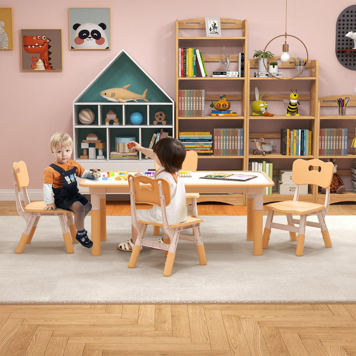 Graffiti Desktop Furniture Set - Kids Table and 4 Chairs Ideal for Home, Daycare, School - Designed for Children's Fun and Learning Activities