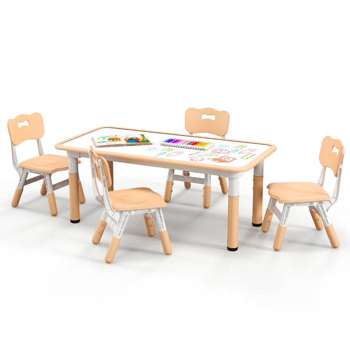 Graffiti Desktop Furniture Set - Kids Table and 4 Chairs Ideal for Home, Daycare, School - Designed for Children's Fun and Learning Activities