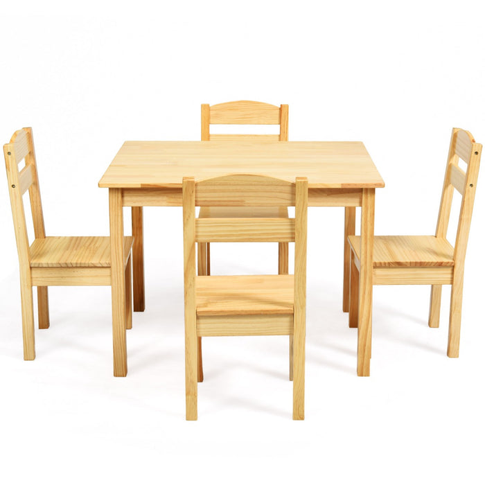 Kids Table and 4 Chairs Set for Toddlers Dining, Drawing, Reading-