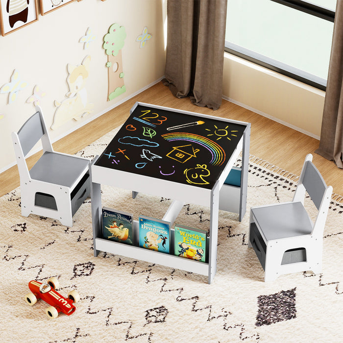 Kids Table and Chairs Set Toddler Wooden Activity Desk-