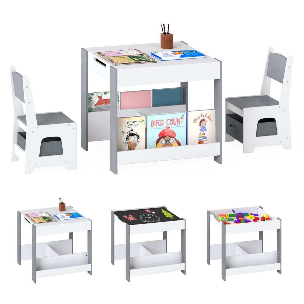 Kids Table and Chairs Set Toddler Wooden Activity Desk-