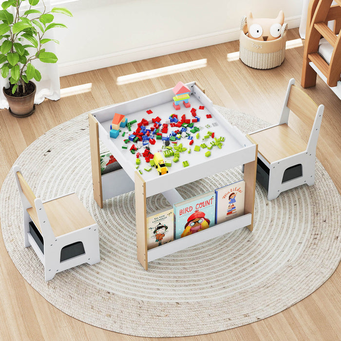 Kids Table and Chairs Set Toddler Wooden Activity Desk-