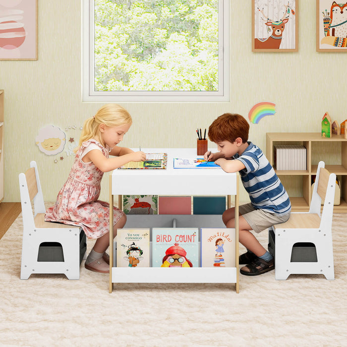 Kids Table and Chairs Set Toddler Wooden Activity Desk-