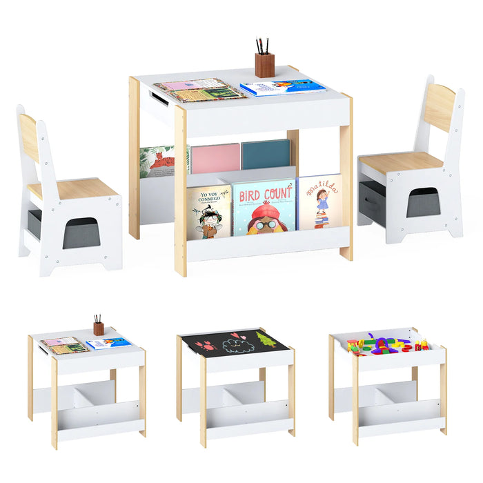 Kids Table and Chairs Set Toddler Wooden Activity Desk-