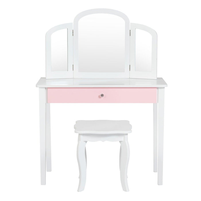 Princess Vanity Set - Children's Dressing Table and Stool, Kids Makeup Station - Perfect for Aspiring Princess' Pretend Play and Dress Up Activities
