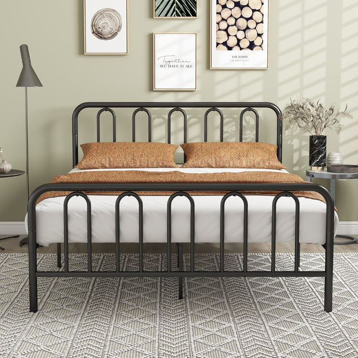 Metal Bed Frame Double/King Size - With Headboard and Footboard, Suitable for Double Size Mattresses - Ideal for Those Upgrading Their Bedroom Furniture