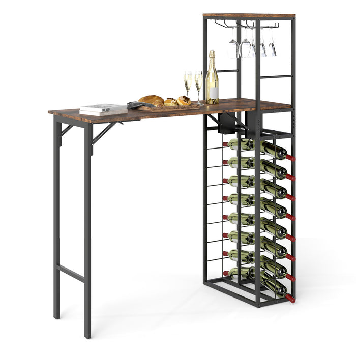 Bar Table with Foldable Tabletop for Dining Room and Living Room-
