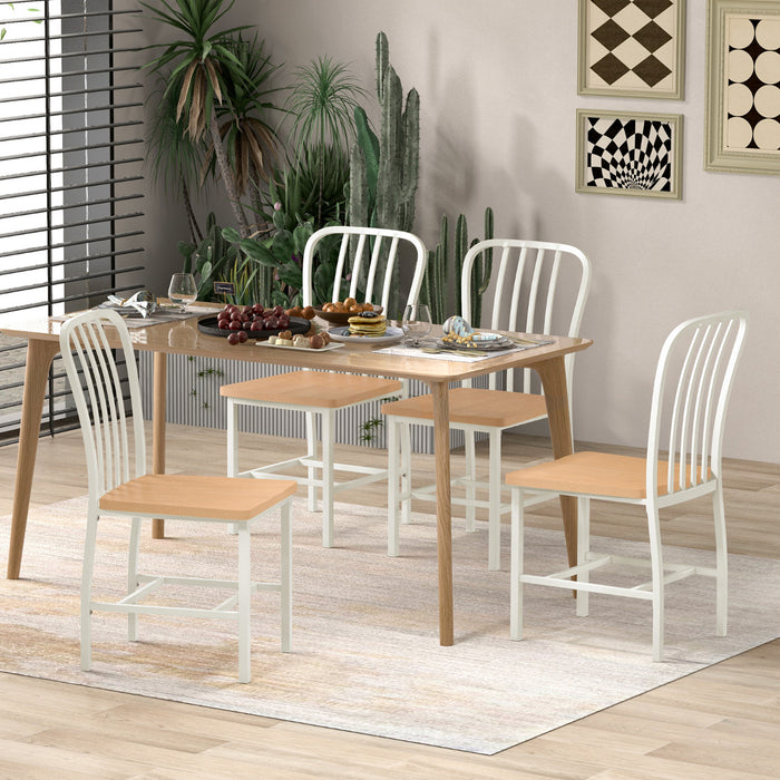 Kitchen Dining Chair Set of 4 with Ergonomic Seat and Footrest-