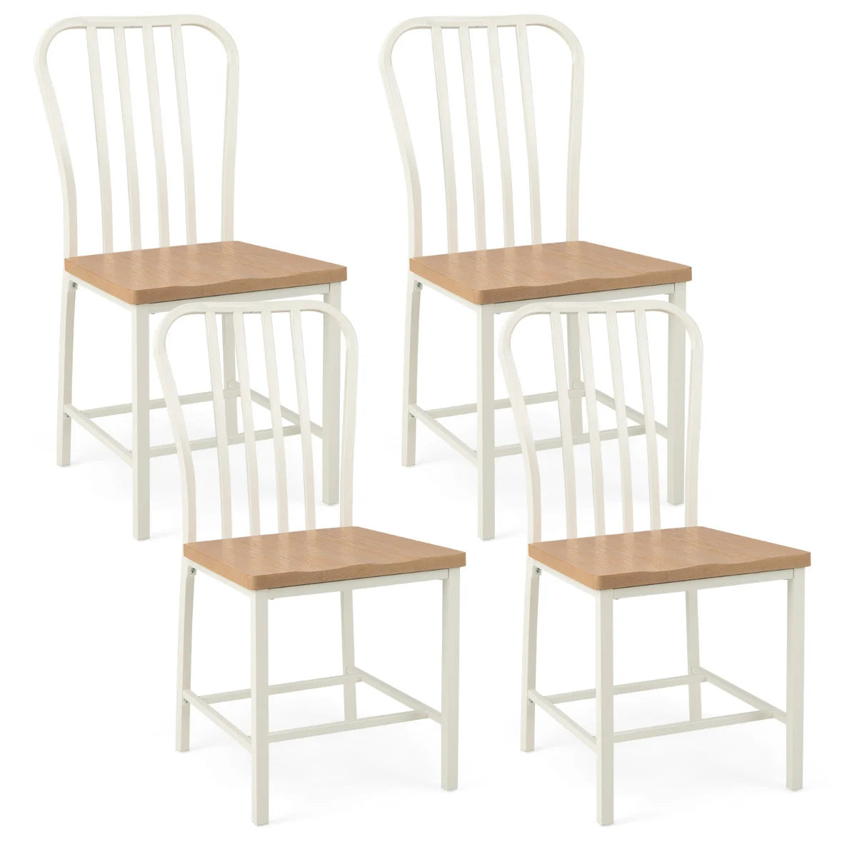 Kitchen Dining Chair Set of 4 with Ergonomic Seat and Footrest-