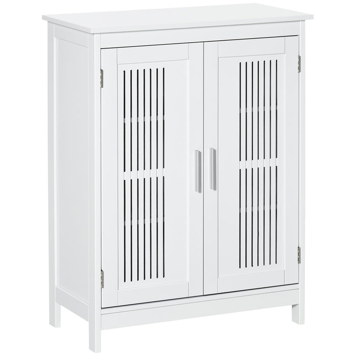 kleankin Modern Bathroom Floor Cabinet - White
