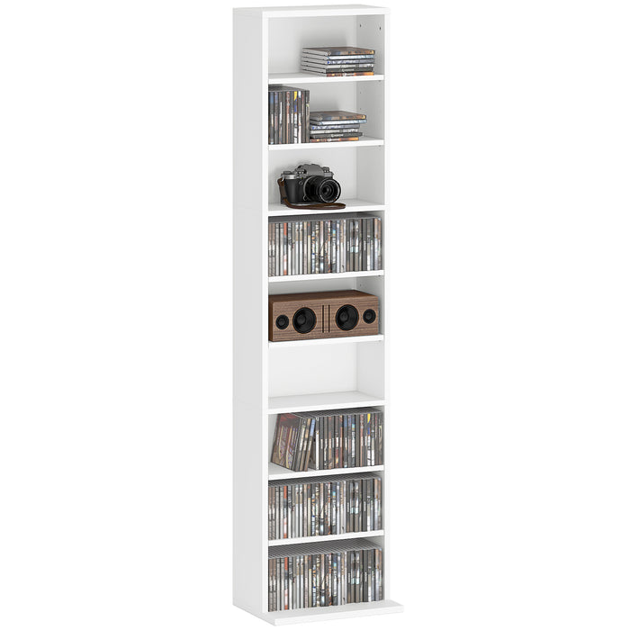 HOMCOM 260 Narrow CD Storage Unit - White