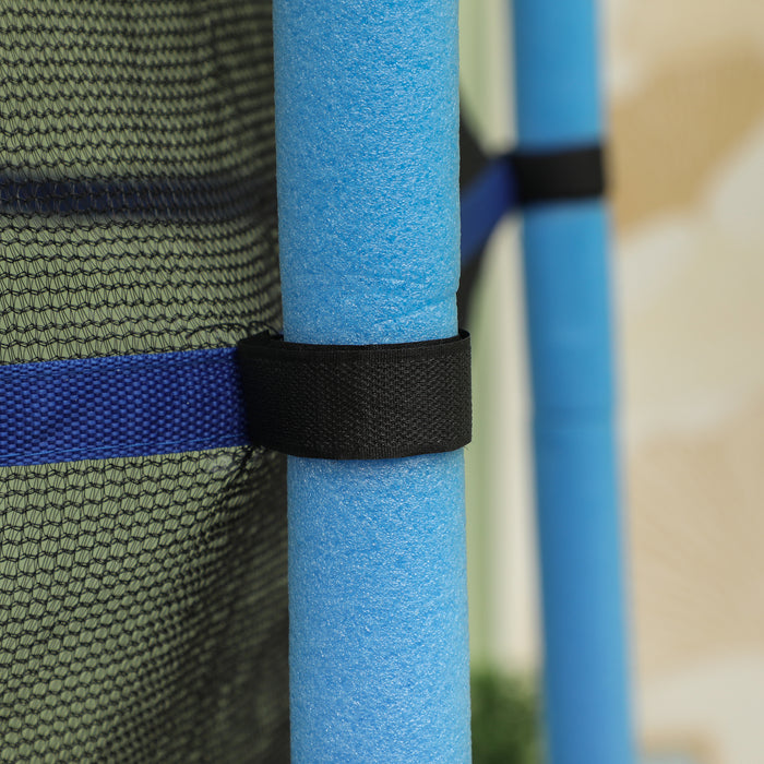 HOMCOM 4.6FT/75" Kids Trampoline, Indoor Outdoor Toddler Trampoline, with Safety Enclosure, Springless design - Blue