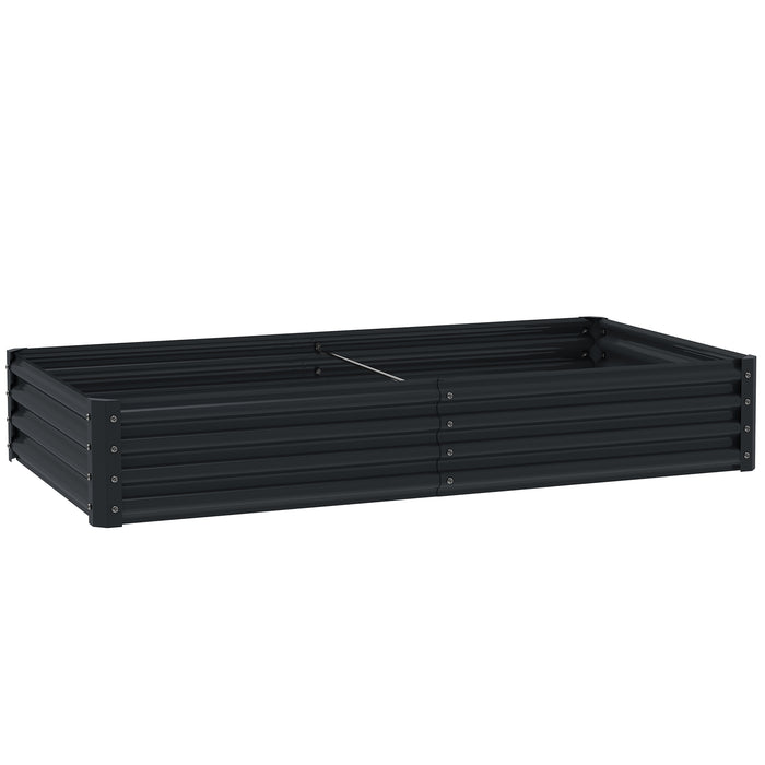 Outsunny 180 x 90cm Galvanised Steel Open Planter - 84H-211V00CG