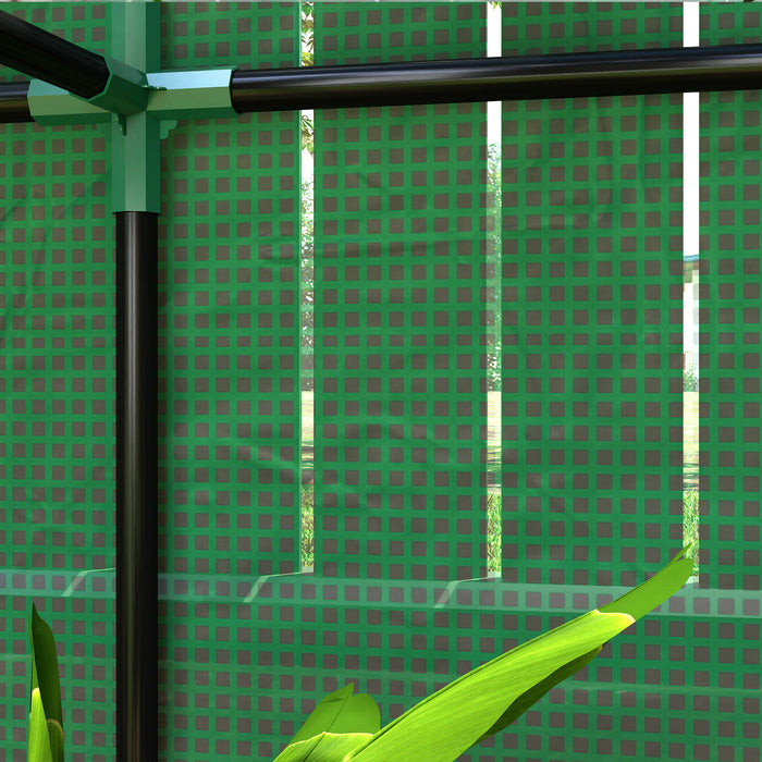 Outsunny 40 x 100cm Three Shelf Steel Frame Greenhouse - Green